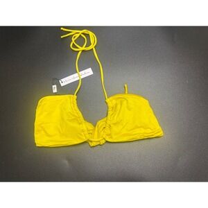 Monica Hansen Beachwear NWT Bikini Bandeau Top‎ Yellow/Zafferano Size Medium